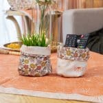 Retro Flowers - fabric storage basket