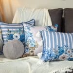 Twinkle Decorative Cushions in Blue and White Floral Design for new year décor