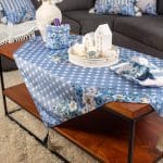 Twinkle Square Tablecloth with Blue Floral Patterns