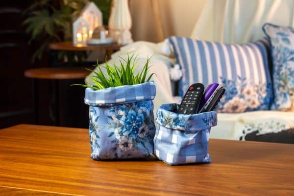 Twinkle Fabric Storage Boxes | Blue Floral Patterns | Home Organization