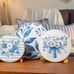 Twinkle Wooden Wall Hoops | Blue Floral Design | Set of 3