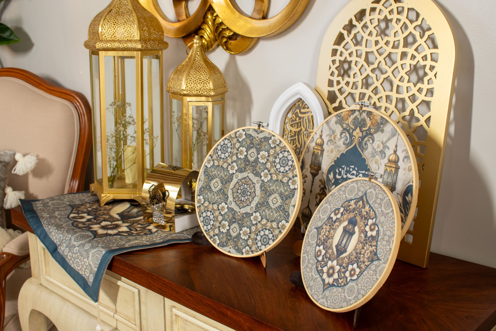 Ramadan Wooden Embroidery Hoop Set with Royal Patterns – "HOSN" Collection 6 HOSN 02