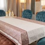 Waterproof Ramadan Dining Table Cover – "أثر" Collection (Mocha Edition)