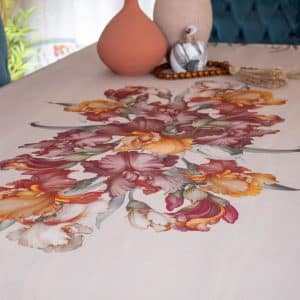 Areej Water-Resistant Dining Tablecloth with Vibrant Floral Patterns