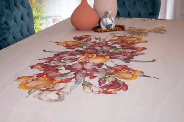 Areej Water-Resistant Dining Tablecloth with Vibrant Floral Patterns