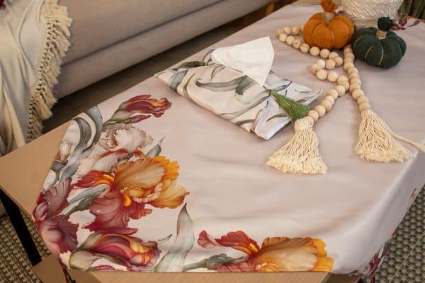 Areej Square Tablecloth with Sophisticated Floral Patterns