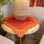 Zahabia Side Table Cover | Luxurious Golden Patterns