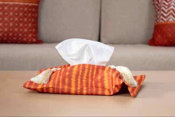 Zahabia Tissue Box Cover with Elegant Golden Patterns