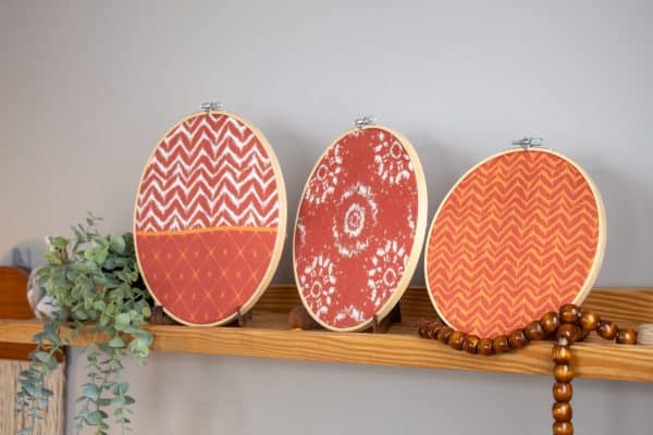 Zahabia Wooden Wall Hoops with Elegant Golden Patterns