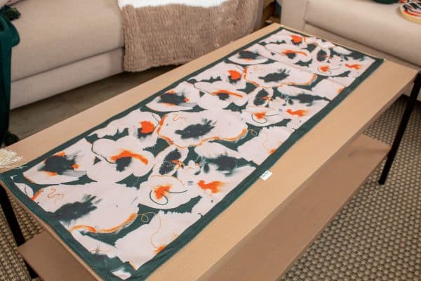 Rafif Double-Sided Table Runner with Abstract Patterns for Coffee Tables and Dining Tables.