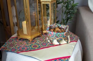 Ramadan Fabric Storage Box Set with Fanous Motifs – "زينة" Collection 4 Storage box set with fanous motifs from the 'زينة' collection.