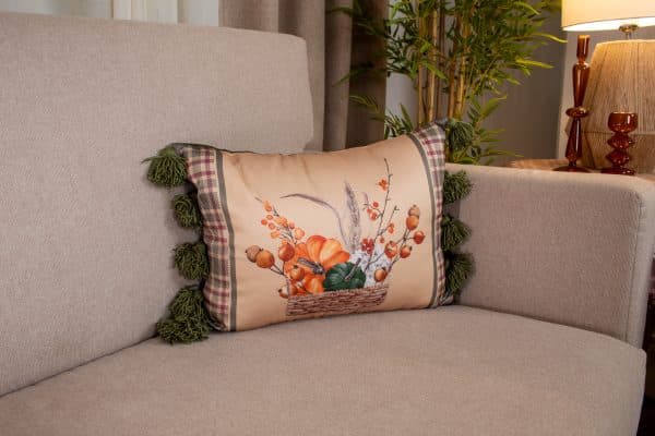 Autumn Scent Decorative Cushions with Floral and Plaid Patterns for Cozy Home Décor.