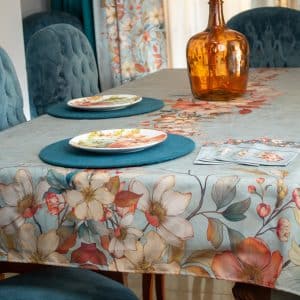 Ghoson Water-Resistant Dining Tablecloth with Floral Patterns