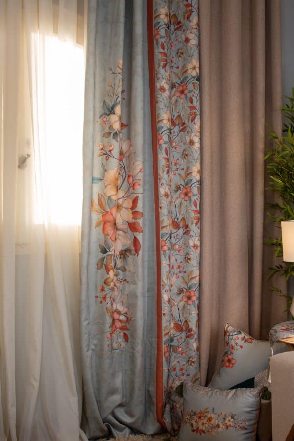 Ghoson Curtain with Elegant Floral Patterns