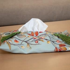 Ghoson Tissue Box Cover with Delicate Floral Design