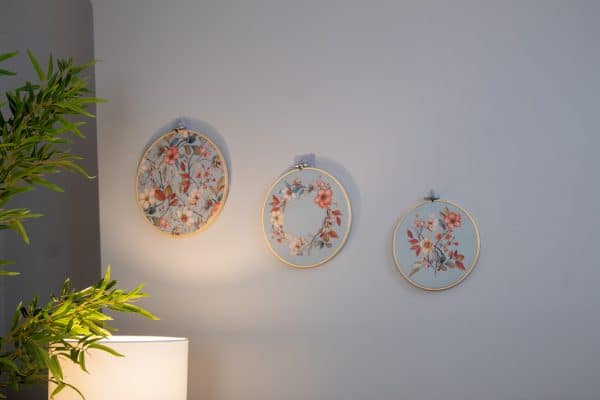 Ghoson Wooden Wall Hoops with Floral Patterns