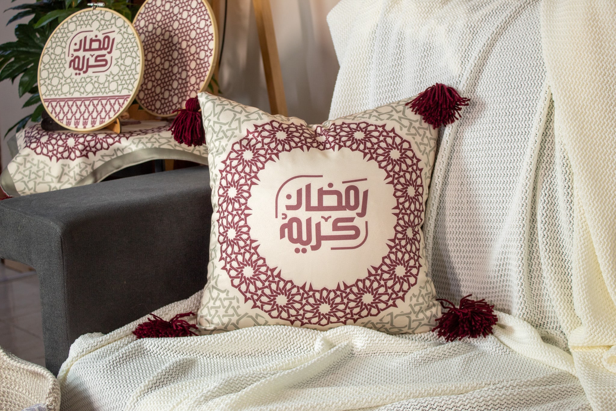 Ramadan Decorative Cushions with Elegant Minaret Motifs – "مآذن" Collection 9 ماذن 07 1