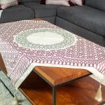 Ramadan Square Table Cover with Minaret Motifs – "مآذن" Collection