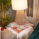 Elegant Side Table Cover with Botanical Accents – “بهجه” Collection
