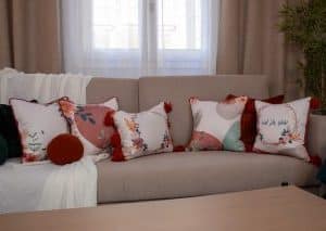 Elegant Decorative Cushions with Ethnic-Inspired Patterns – "بهجه" Collection