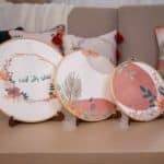 Wooden Embroidery Hoop Set with Botanical Motifs – “بهجه” Collection