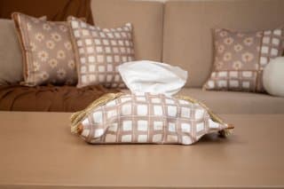 Elegant Tissue Box Cover with Ethnic Accents – "وريف" Collection 6 وريف 03
