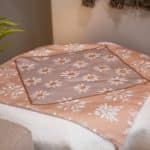 Elegant Side Table Cover with Botanical Accents – “وريف” Collection
