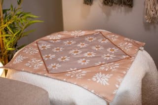 Elegant Side Table Cover with Botanical Accents – “وريف” Collection 4 وريف 10
