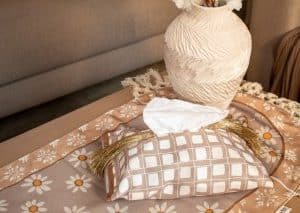 Elegant Tissue Box Cover with Ethnic Accents – "وريف" Collection