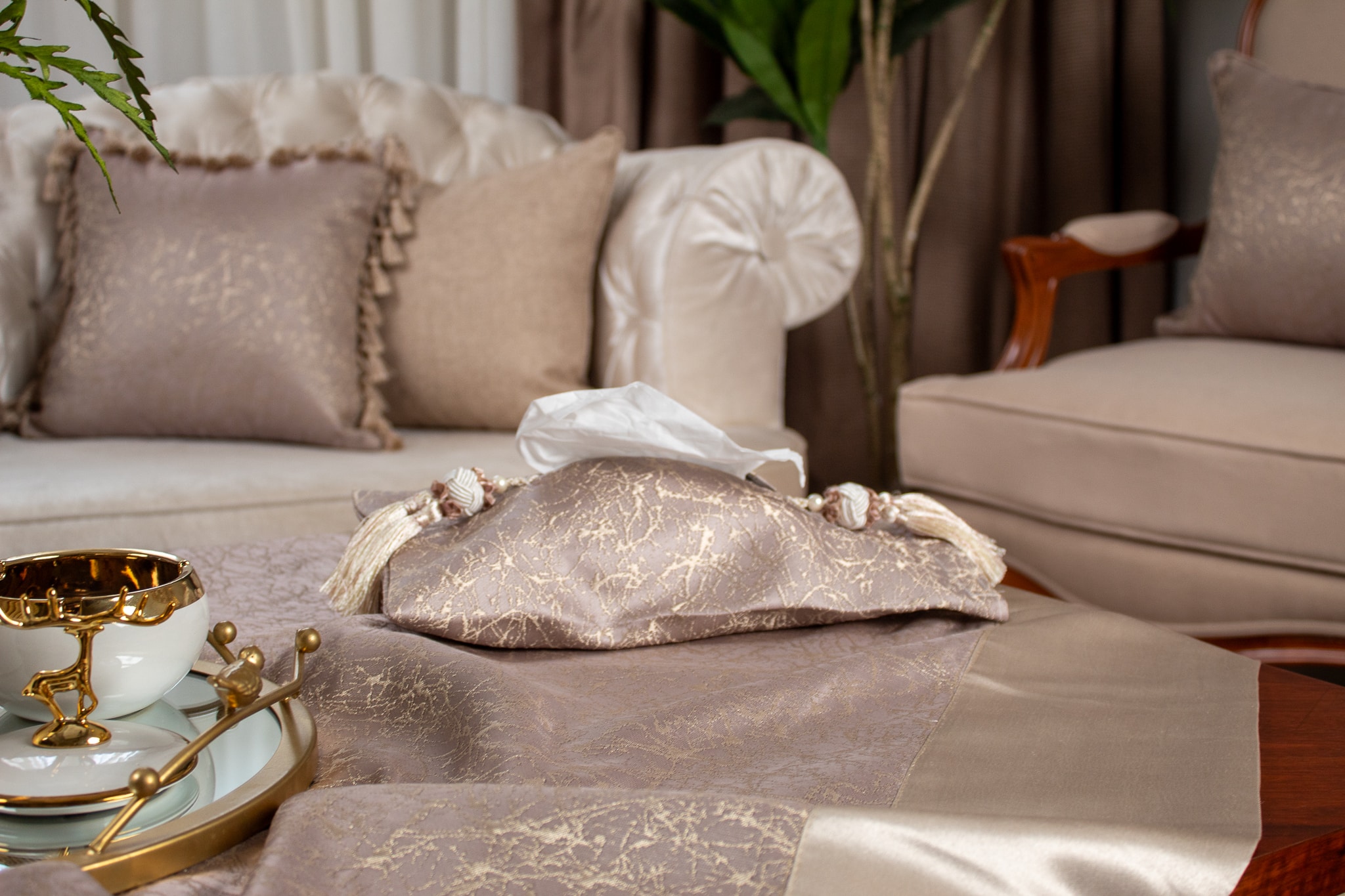 Elegant Tissue Box Cover – Classic "Rose Gold" Collection 6 totch kashmer 13