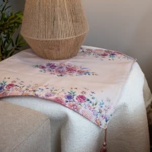 Elegant Side Table Cover with Botanical Accents – “جنان” Collection