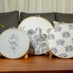 Wooden Embroidery Hoop Set with Botanical Motifs – “جوري” Collection