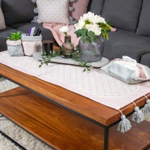 Soft Botanical Table Runner with Tassels – “راق” Collection