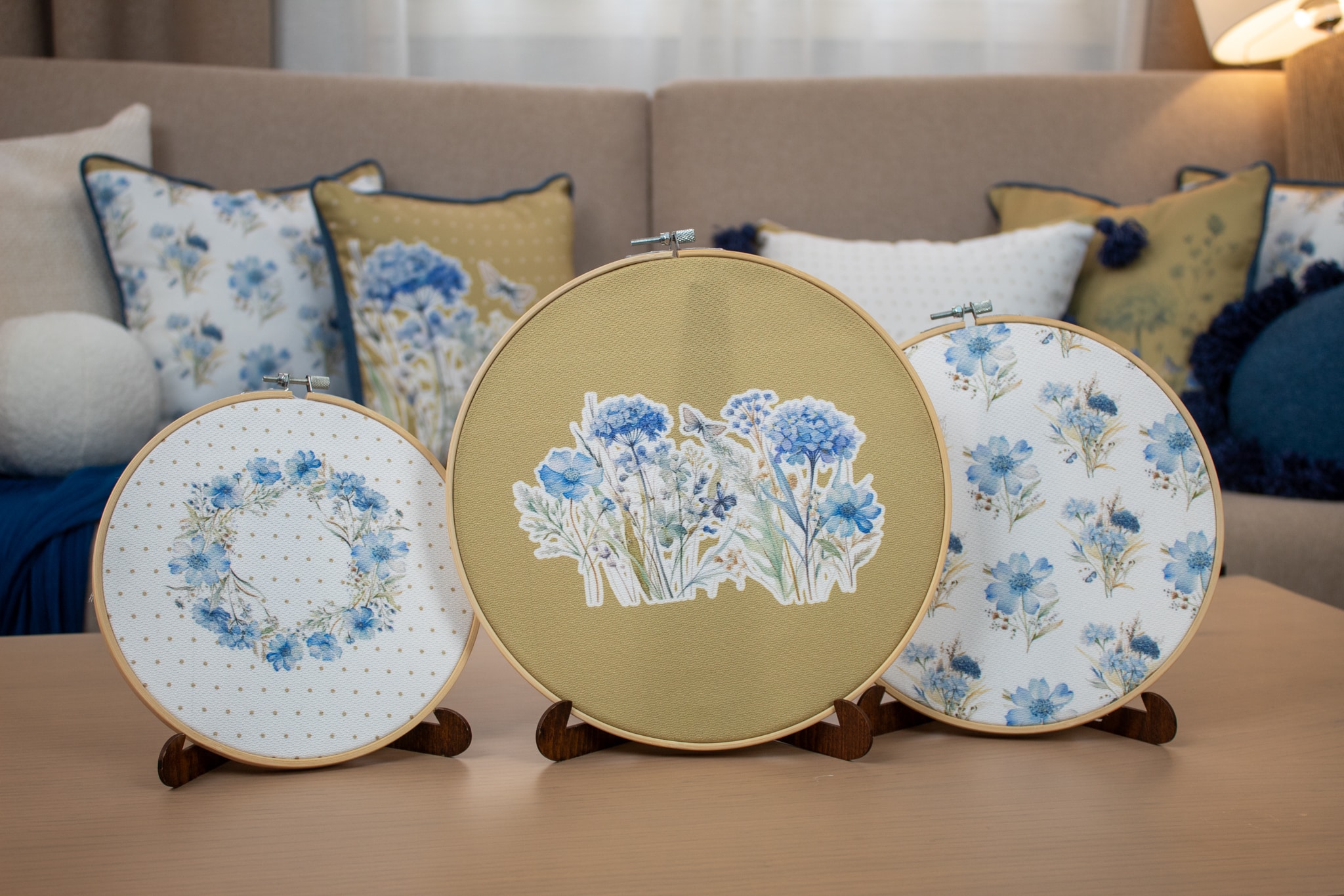 Wooden Embroidery Hoop Set with Botanical Motifs – “فلورا” Collection 4 فلورا 03