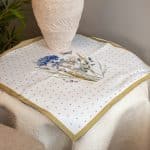 Elegant Side Table Cover with Botanical Accents – “فلورا” Collection