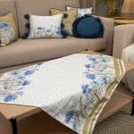 Square Table Cover with Elegant Botanical Prints – “فلورا” Collection
