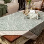Square Table Cover with Elegant Botanical Prints – “فيردي” Collection