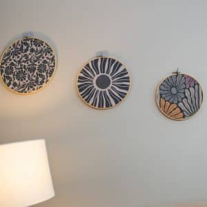 Wooden Embroidery Hoop Set with Botanical Motifs – “ليل” Collection