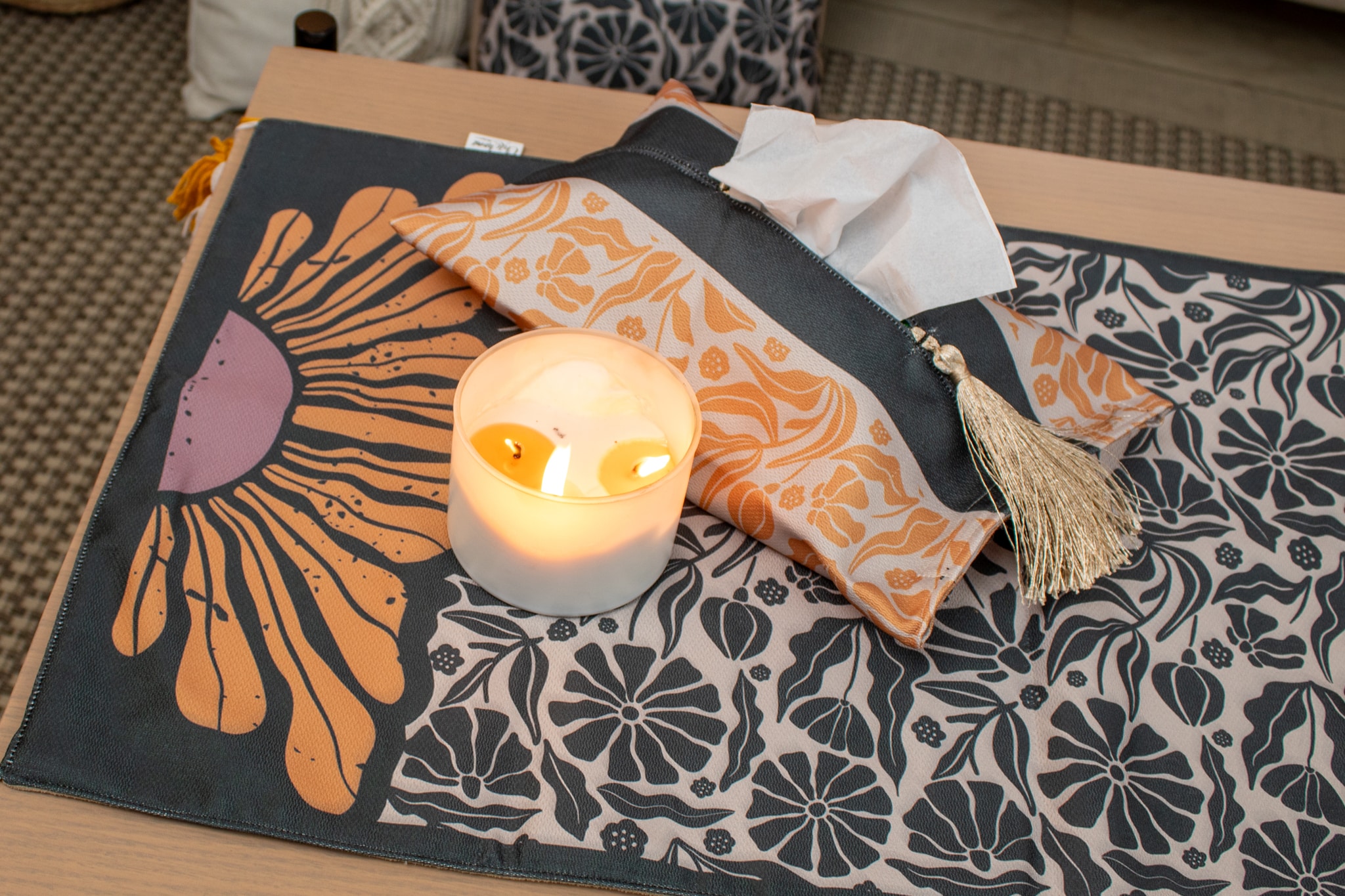 Elegant Tissue Box Cover with Ethnic Accents – "ليل" Collection 4 ليل 17