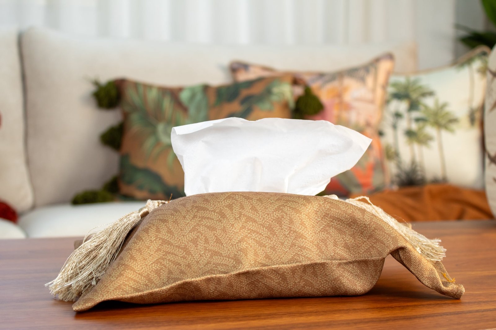 Elegant Tissue Box Cover with Ethnic Accents – "نخيل" Collection 4 نخيل 12
