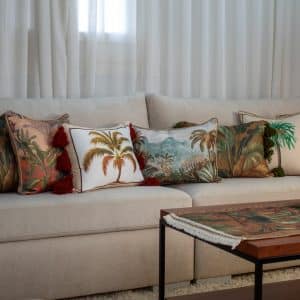 Elegant Decorative Cushions with Ethnic-Inspired Patterns – "نخيل" Collection
