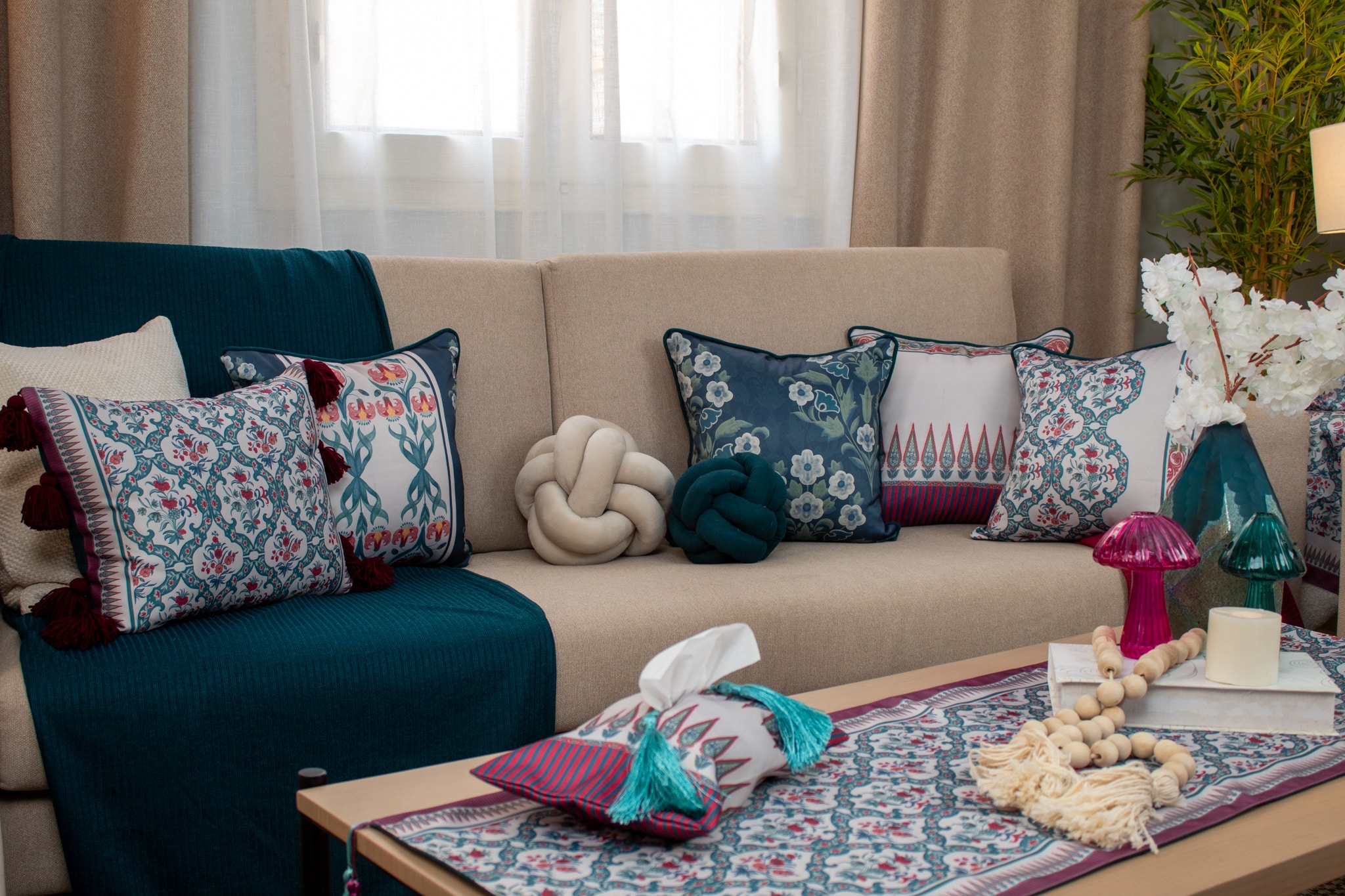 Elegant Decorative Cushions with Ethnic-Inspired Patterns – "واحه" Collection 4 واحة 21 1