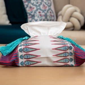 Elegant Tissue Box Cover with Ethnic Accents – "واحه" Collection