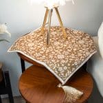 Elegant Side Table Cover with Botanical Accents – “دره كافيه” Collection