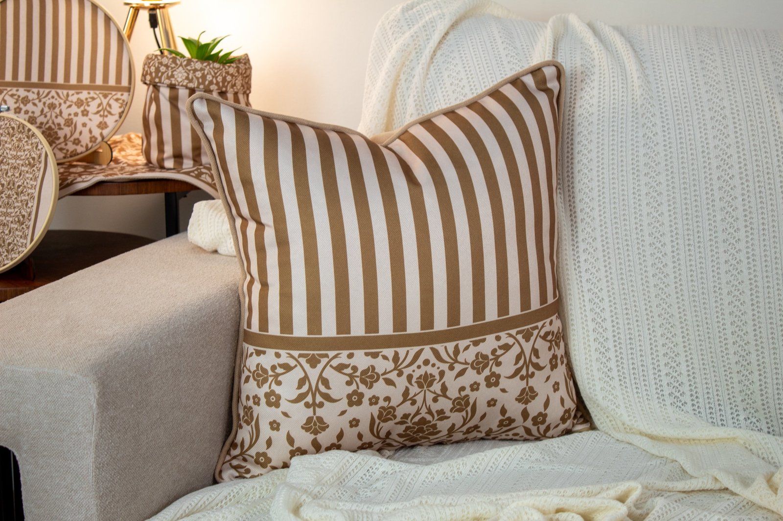 Elegant Decorative Cushions with Ethnic-Inspired Patterns – "دره كافيه" Collection 12 دره 65
