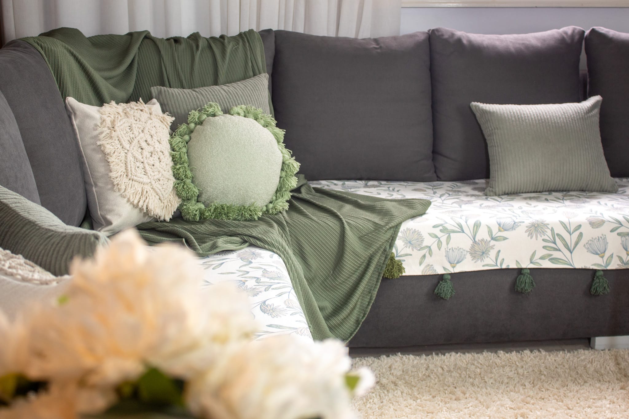 Sofa Cover – Bloom – Linen Cotton Printed Fabric | Chic Home Boutique 6 Sofa Cover – Bloom – Linen Cotton Printed Fabric | Chic Home Boutique - Image 3