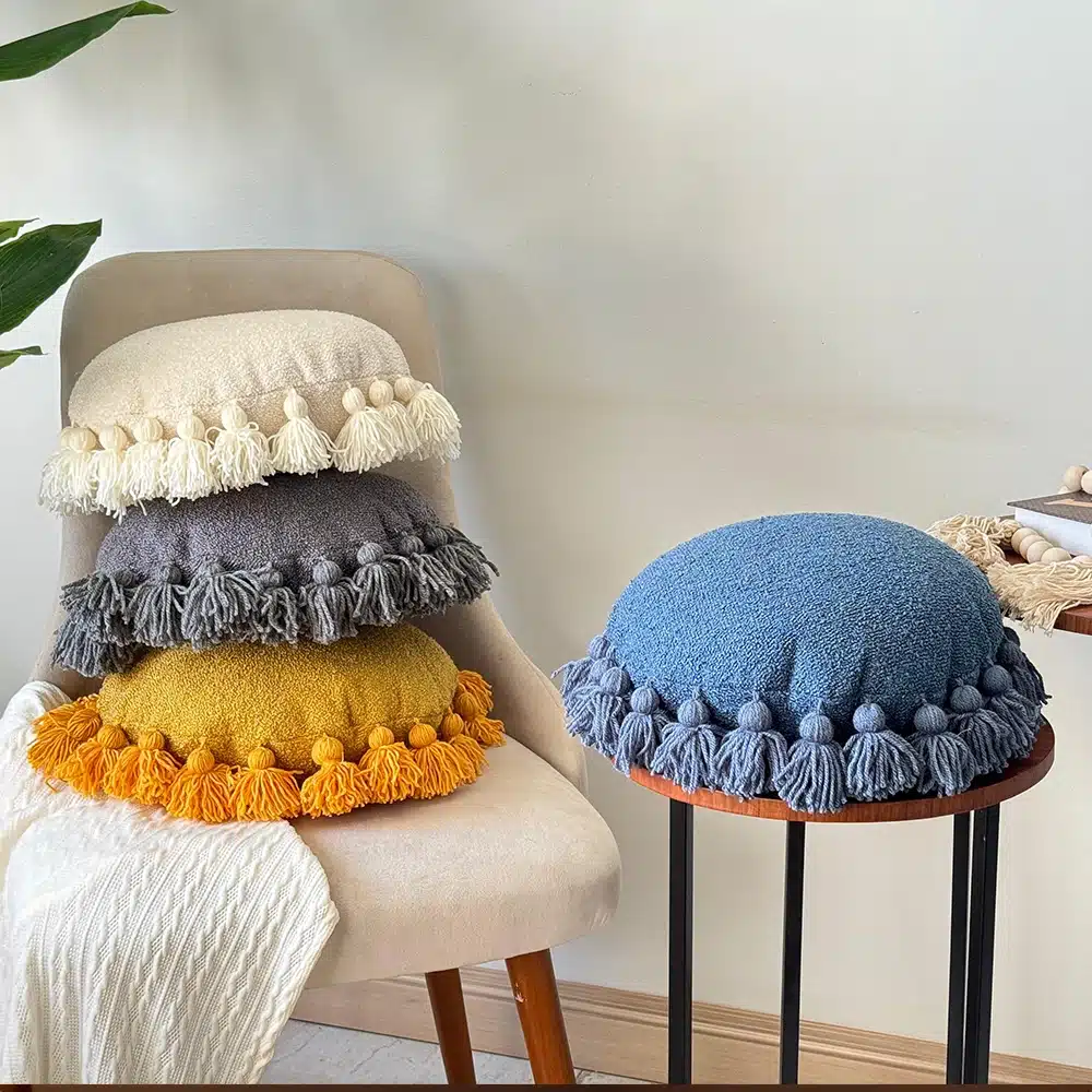 Circle Pom Poms Cushion