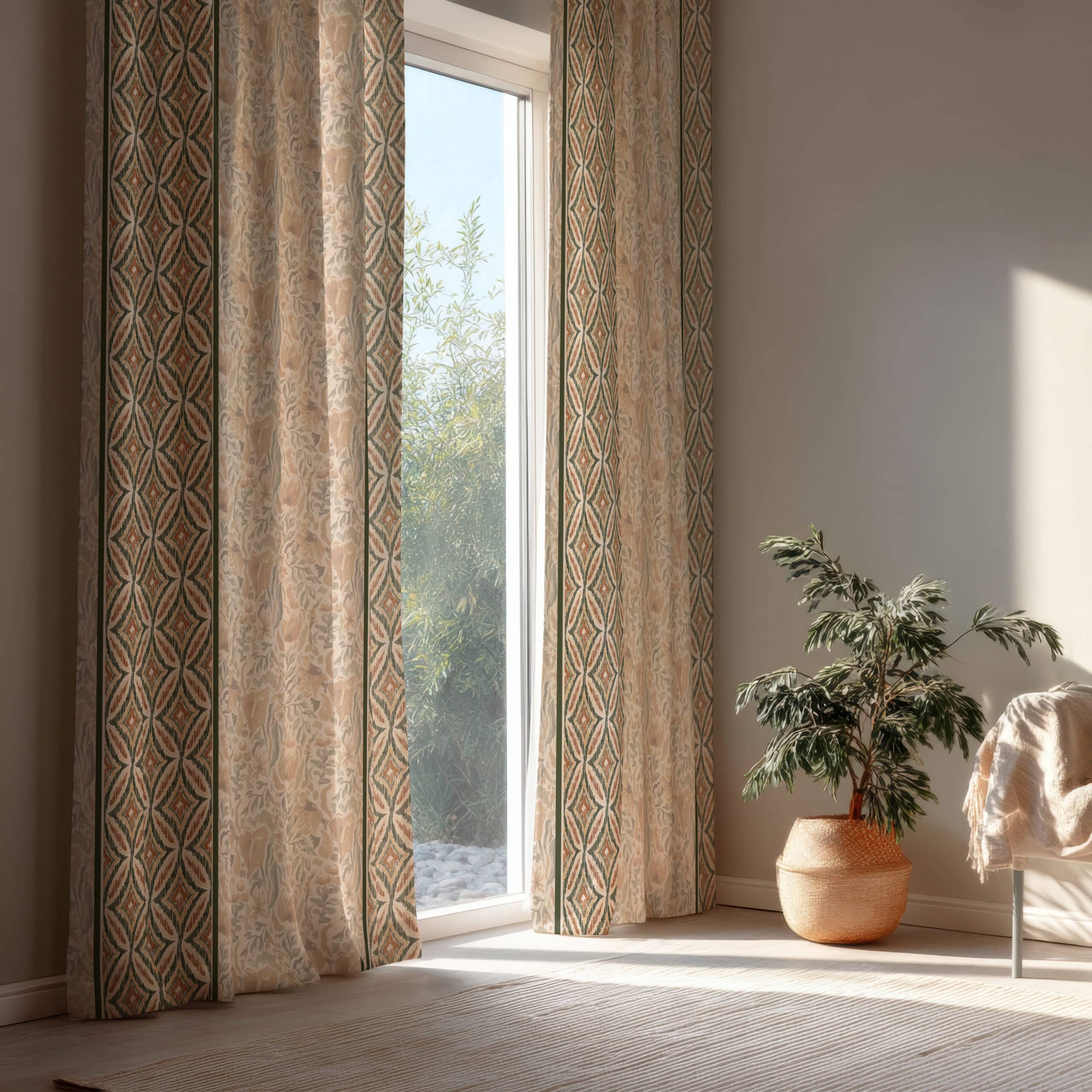 ورد الخريف Home Curtain 135×280 cm | Chic Home Boutique 4 curtain wardelkharef2 scaled