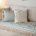 Sofa Cover – Dorra Mint – Linen Cotton Printed Fabric | Chic Home Boutique