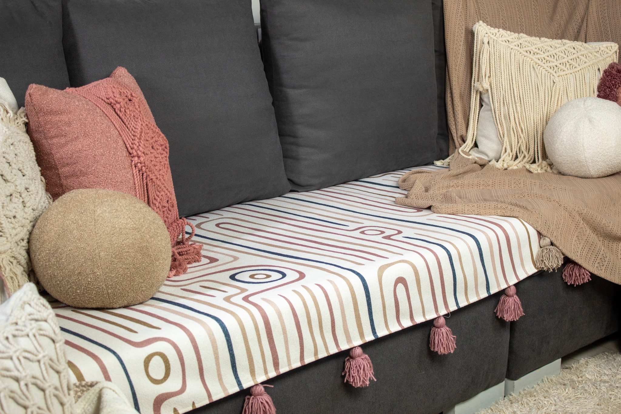 Sofa Cover – Maze – Linen Cotton Printed Fabric | Chic Home Boutique 8 mataha sofa cover 1